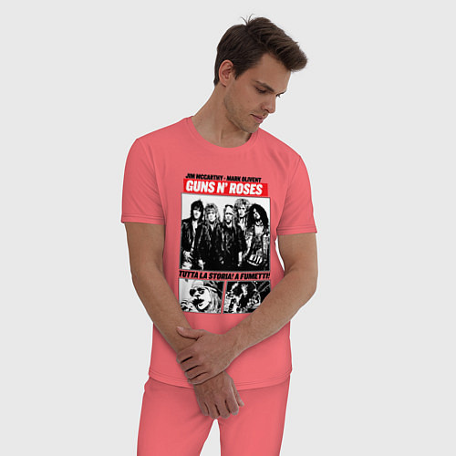 Мужская пижама Guns N Roses rock band / Коралловый – фото 3