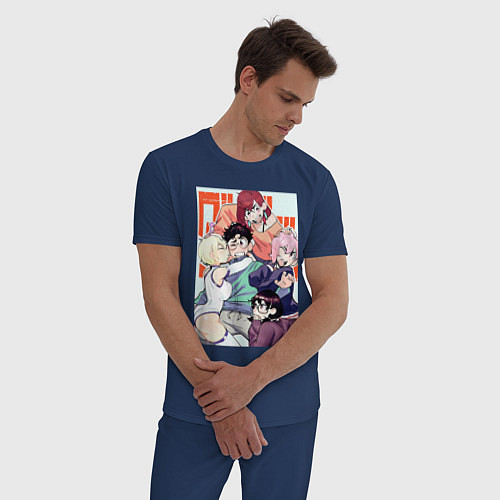 Мужская пижама Дандадан: Момо Аясэ / Тёмно-синий – фото 3