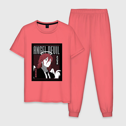 Мужская пижама Человек-бензопила Angel Devil / Коралловый – фото 1