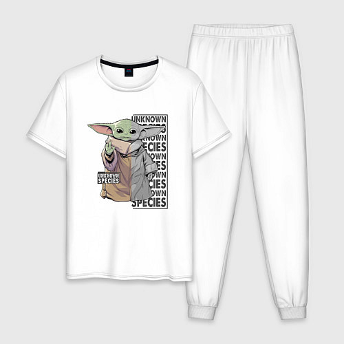 Мужская пижама Unknown specis - Baby Yoda / Белый – фото 1