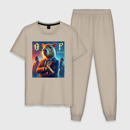 Мужская пижама Capy godfather - the mafia is immortal / Миндальный – фото 1