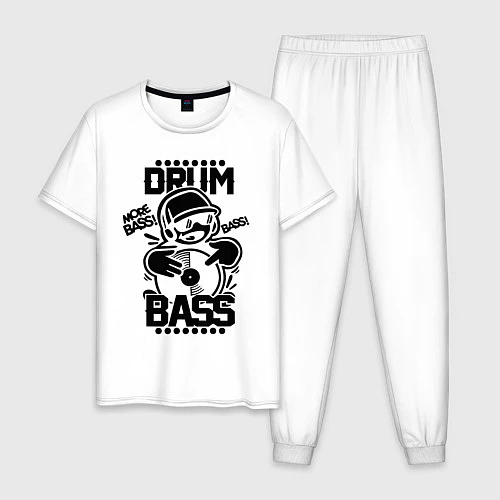 Мужская пижама Drum n Bass: More Bass / Белый – фото 1