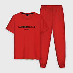 Пижама хлопковая мужская Marks - Engels, цвет: красный