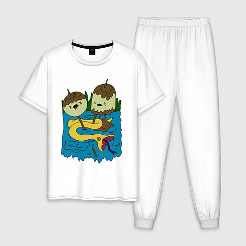 Мужская пижама Футболка Принцессы Жвачка / Белый – фото 1