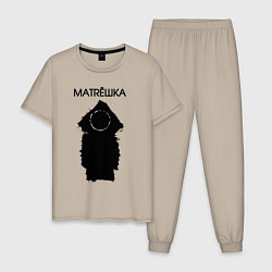 Пижама хлопковая мужская Matrёшka, цвет: миндальный