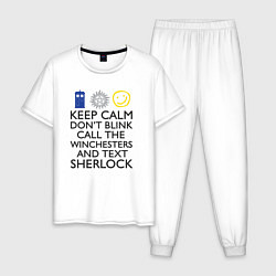 Пижама хлопковая мужская Sherlock doctor, цвет: белый