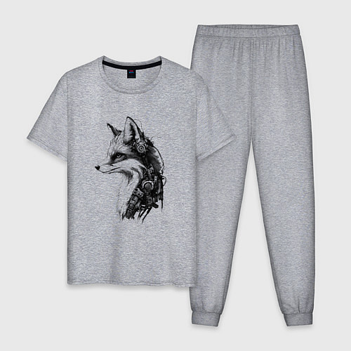 Мужская пижама Лис-андроид / Меланж – фото 1