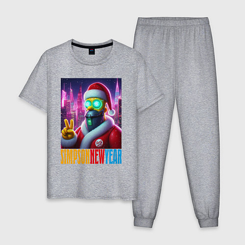 Мужская пижама Simpson new year - fantasy / Меланж – фото 1