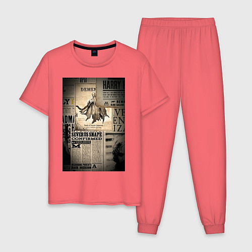 Мужская пижама Важные новости / Коралловый – фото 1
