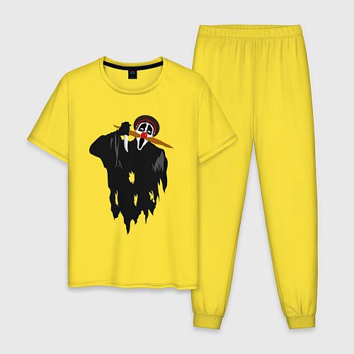 Мужская пижама Крик-мужик из Деревня дураков мем / Желтый – фото 1