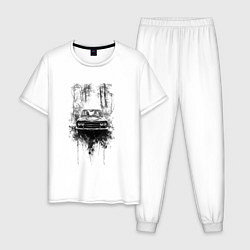 Мужская пижама Авто в лесу