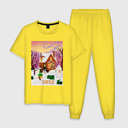 Пижама хлопковая мужская Настроение Дом, цвет: желтый