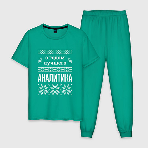 Мужская пижама С годом аналитика / Зеленый – фото 1