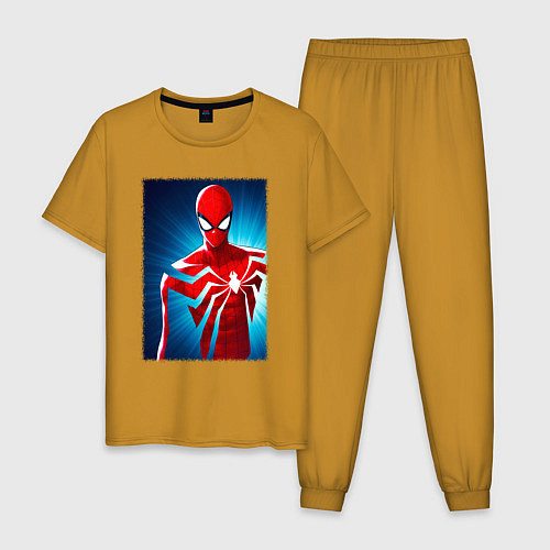 Мужская пижама Новый человек паук игра / Горчичный – фото 1