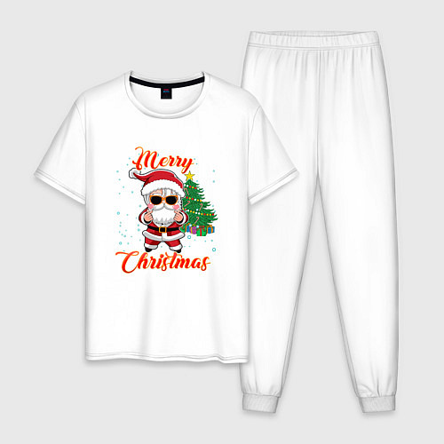 Мужская пижама Дед мороз поздравляет с новым годом / Белый – фото 1