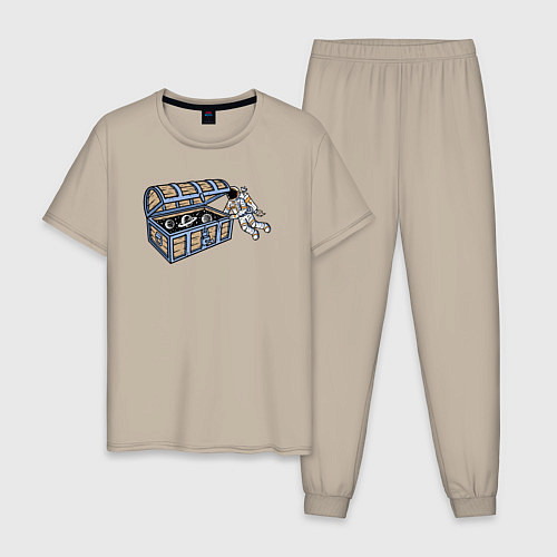 Мужская пижама Космический сундук / Миндальный – фото 1