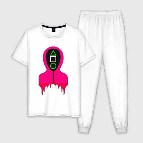 Мужская пижама Розовый надзиратель / Белый – фото 1