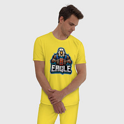 Пижама хлопковая мужская Eagle basketball, цвет: желтый — фото 2