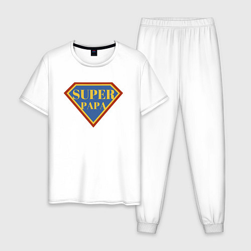 Мужская пижама Мой супер папа / Белый – фото 1