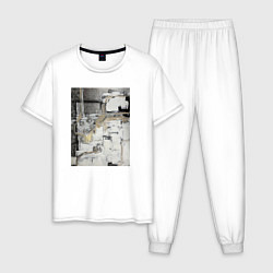 Мужская пижама Черно-бежевая абстракция