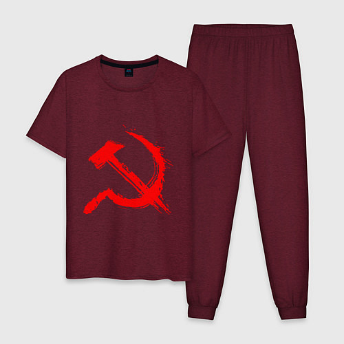 Мужская пижама Sickle and hammer red paint / Меланж-бордовый – фото 1