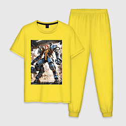 Мужская пижама Девушка управляет огромным мехом