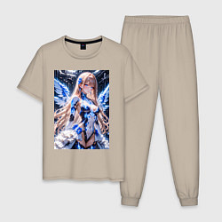 Мужская пижама Девушка с кибернетическими крыльями