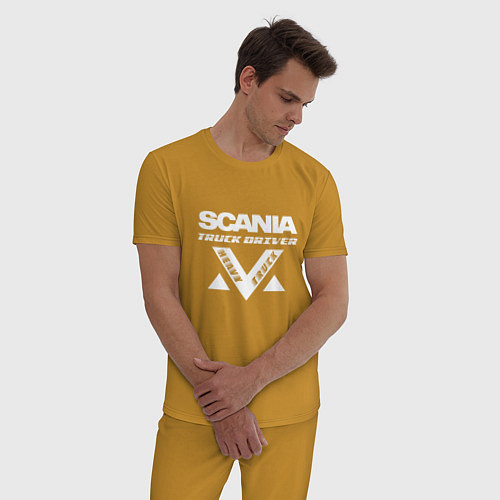 Мужская пижама Scania truck driver / Горчичный – фото 3