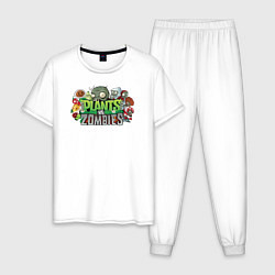 Мужская пижама Зомби и растения