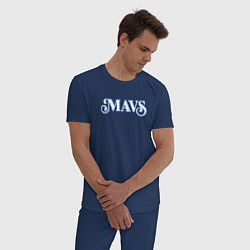 Пижама хлопковая мужская Mavs, цвет: тёмно-синий — фото 2
