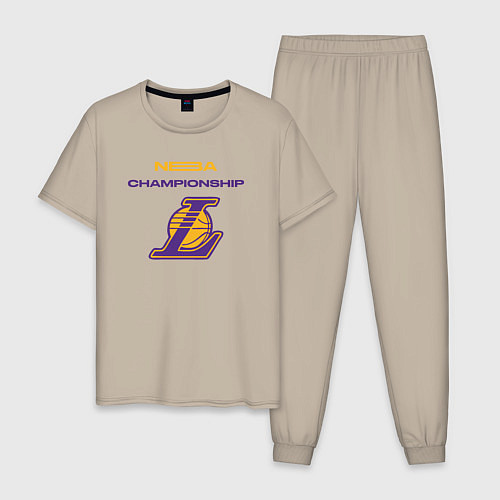 Мужская пижама Lakers championship / Миндальный – фото 1