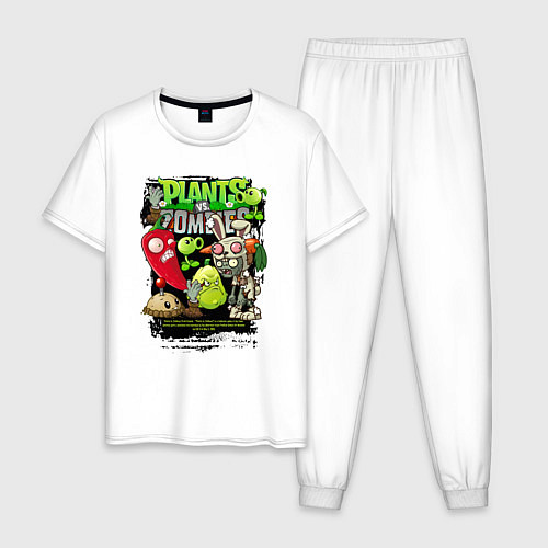 Мужская пижама Растения против зомби с перчиком / Белый – фото 1