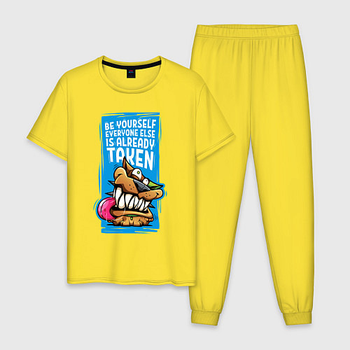 Мужская пижама Оставайся собой / Желтый – фото 1