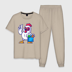 Мужская пижама Петушок с продуктами