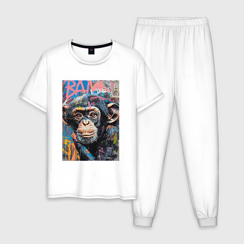 Мужская пижама Graffiti monkey / Белый – фото 1