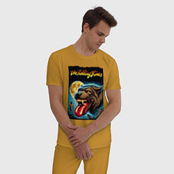 Пижама хлопковая мужская The Rolling Stones - the beginning, цвет: горчичный — фото 2