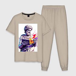 Мужская пижама Античная статуя и граффити