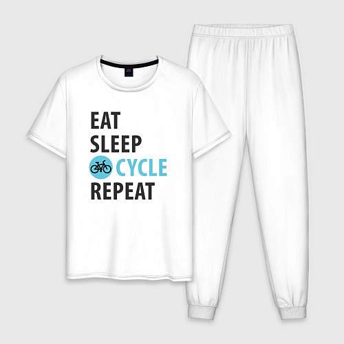 Мужская пижама Еда сон велик / Белый – фото 1