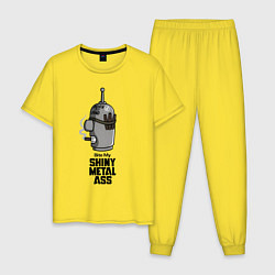 Пижама хлопковая мужская Бендер - укуси мой металлический зад, цвет: желтый