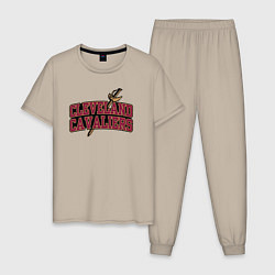 Пижама хлопковая мужская NBA Cleveland, цвет: миндальный