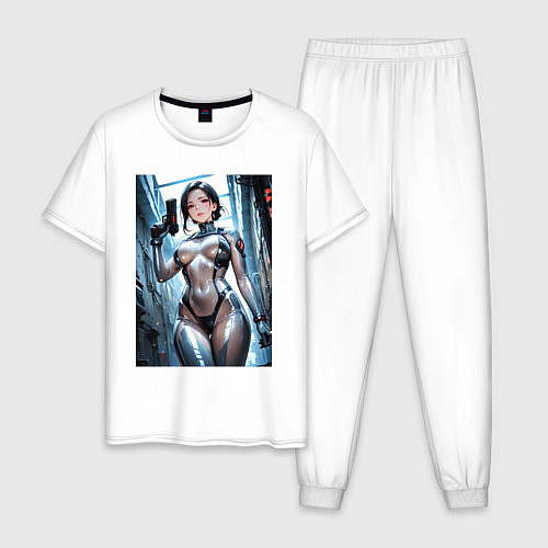 Мужская пижама Девушка-наемница / Белый – фото 1