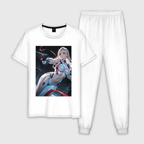 Мужская пижама Девушка-наемница / Белый – фото 1