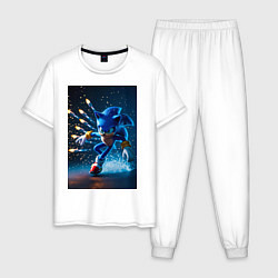 Мужская пижама Соник убегает от ракет