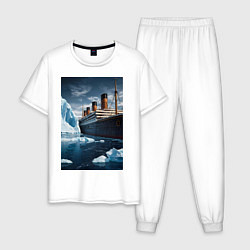 Мужская пижама Титаник плывет среди айсбергов