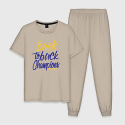 Пижама хлопковая мужская Golden State back to back, цвет: миндальный