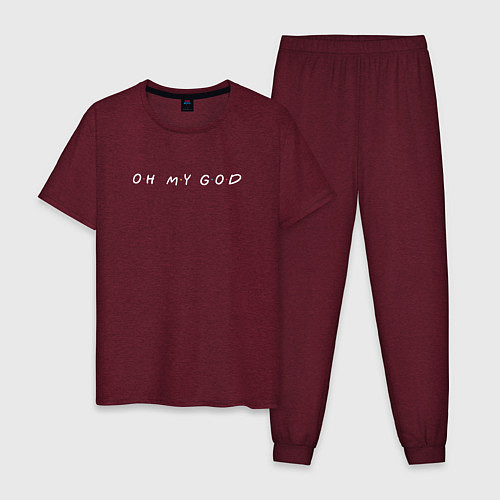 Мужская пижама Oh my god - Friends / Меланж-бордовый – фото 1