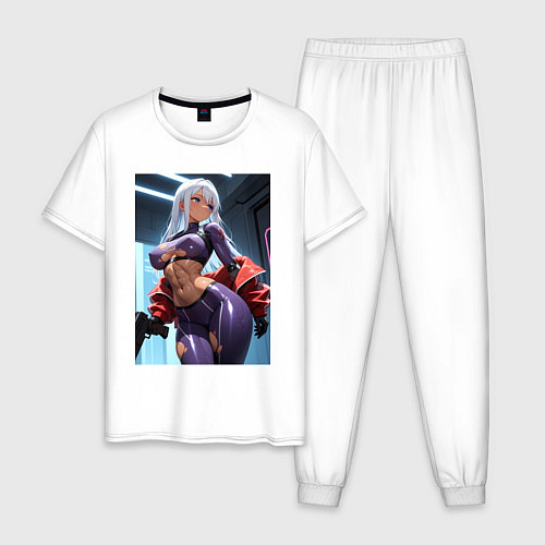 Мужская пижама Девушка-киллер с пистолетом / Белый – фото 1