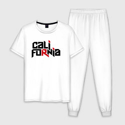 Пижама хлопковая мужская USA - California, цвет: белый