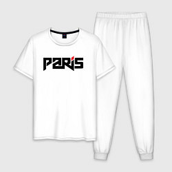 Пижама хлопковая мужская City Paris, цвет: белый