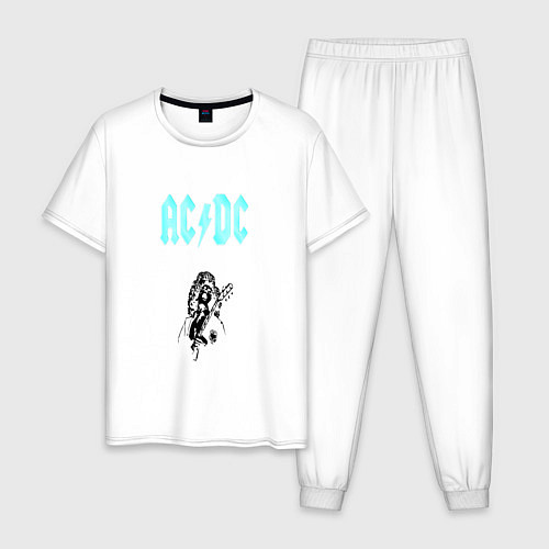 Мужская пижама AcDc Angus Young / Белый – фото 1